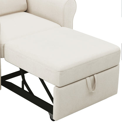 3-in-1 Sofa Bed Chair, Convertible Sleeper Chair Bed,Adjust Backrest Into a Sofa,Lounger Chair,Single Bed,Modern Chair Bed Sleeper for Adults,White(Old sku:WF301161AAB)