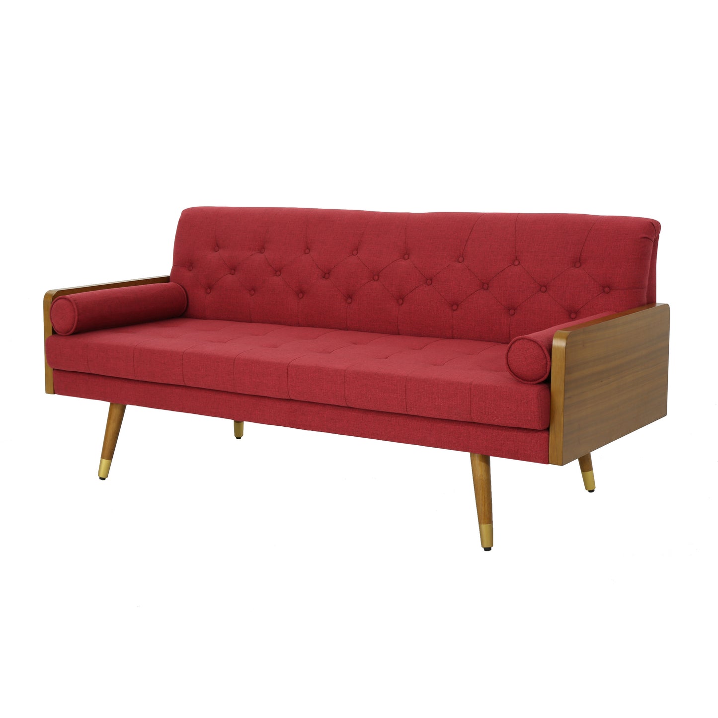 Mid Century Modern Tufted Fabric Sofa