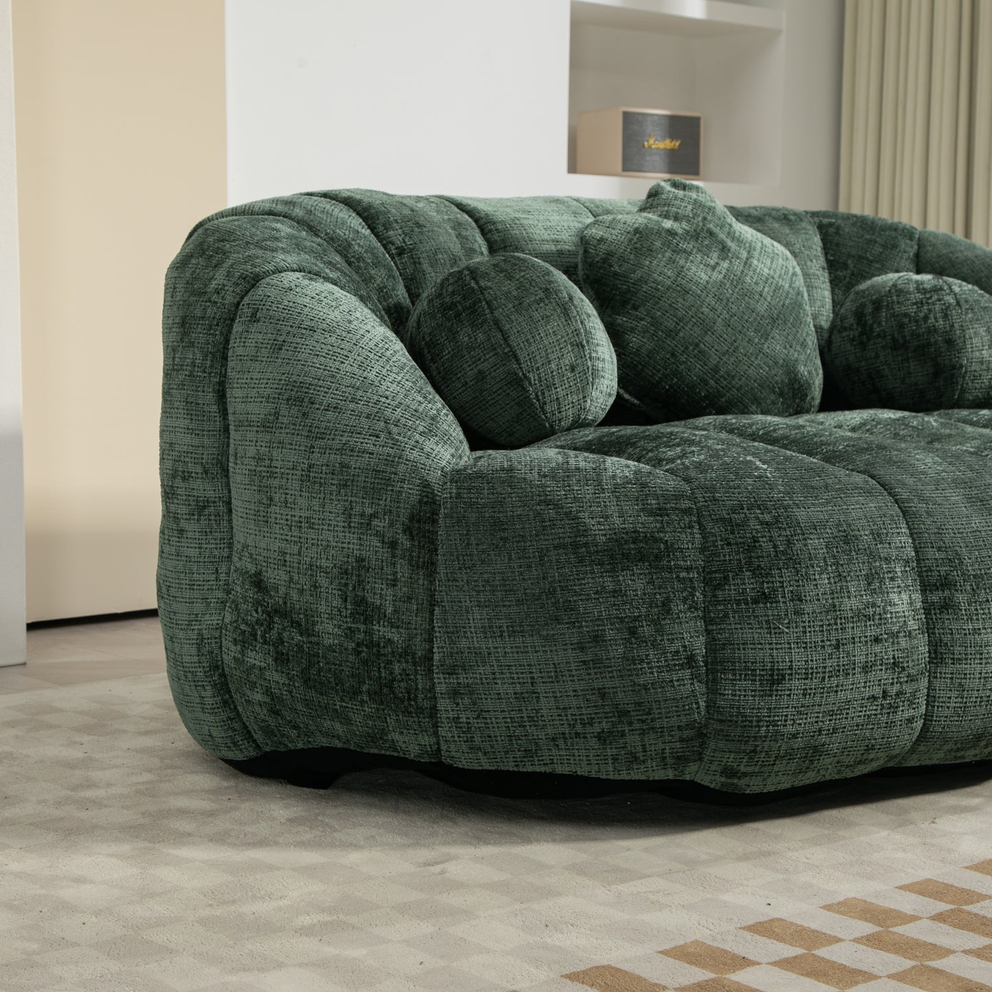 Bean Bag sofa Lazy Sofa Durable Comfort Lounger High Back Bean Bag Chair Couch for Adults and Kids, Indoor & Outdoor, Accent Floor Soft Lounge Chair (Emerald chenille)