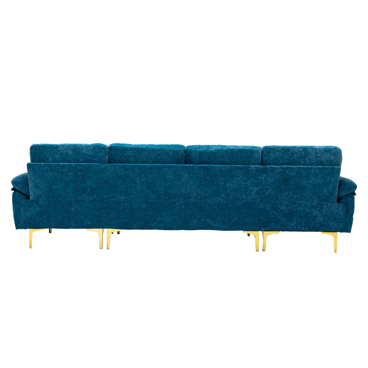 U-shape sectional sofa with Ottoman, Reversible Sofa Couch for Living Room,Spacious Furniture,Durable Couch Removable and machine washable cover (Light Blue Velvet)