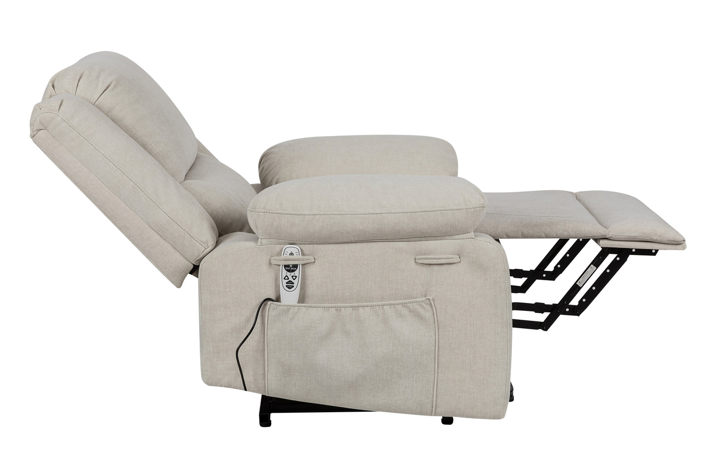 Electric Power Recliner Chair With Massage For Elderly,Remote Control Multi-function Lifting, Timing, Cushion Heating Chair With Side Pocket Beige