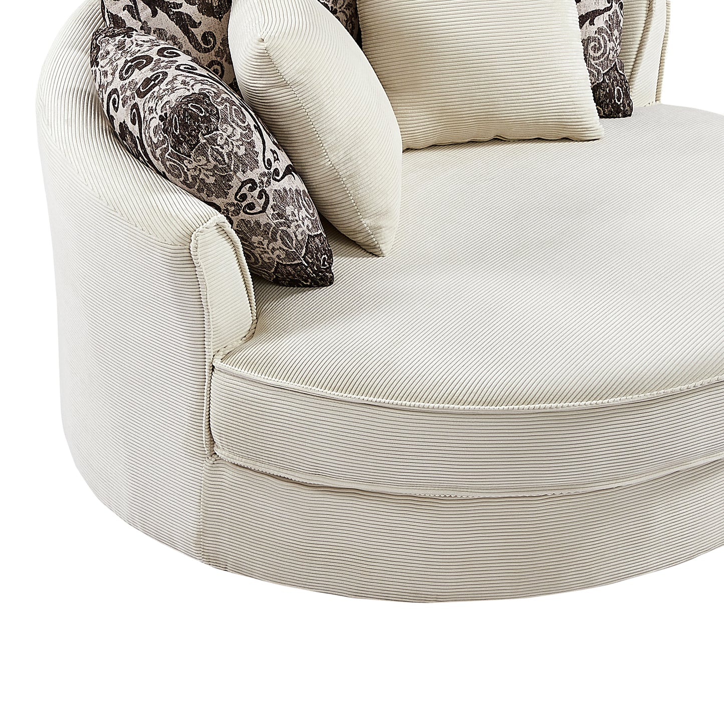 Swivel Accent Barrel Chair with 5 Movable Pillow 360 Degree Swivel Round Sofa Chair for Living Room,Bedroom, Hotel, Beige