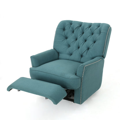 Indulge in Supreme Comfort: Electric Recliner Chair with Elegant Copper Accents and Soft Teal Upholstery