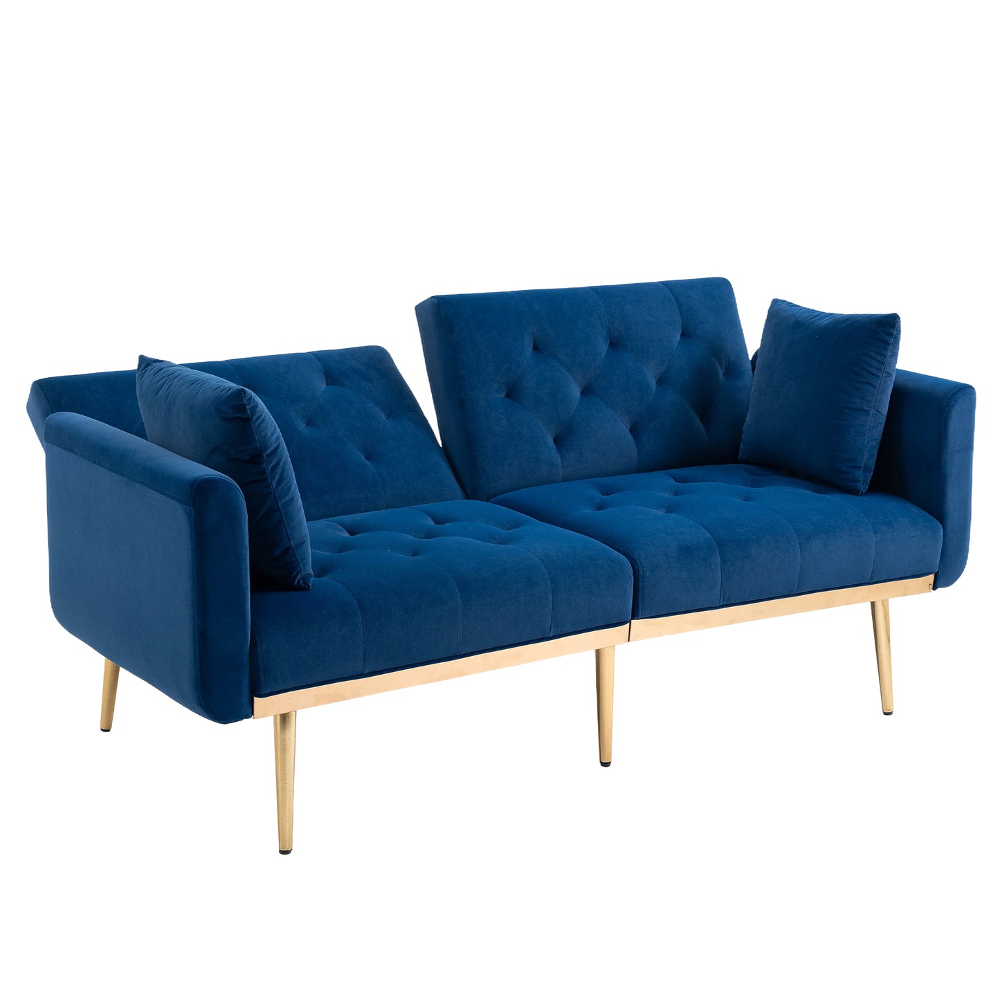 Velvet Sofa, Accent sofa. Loveseat sofa with metal feet