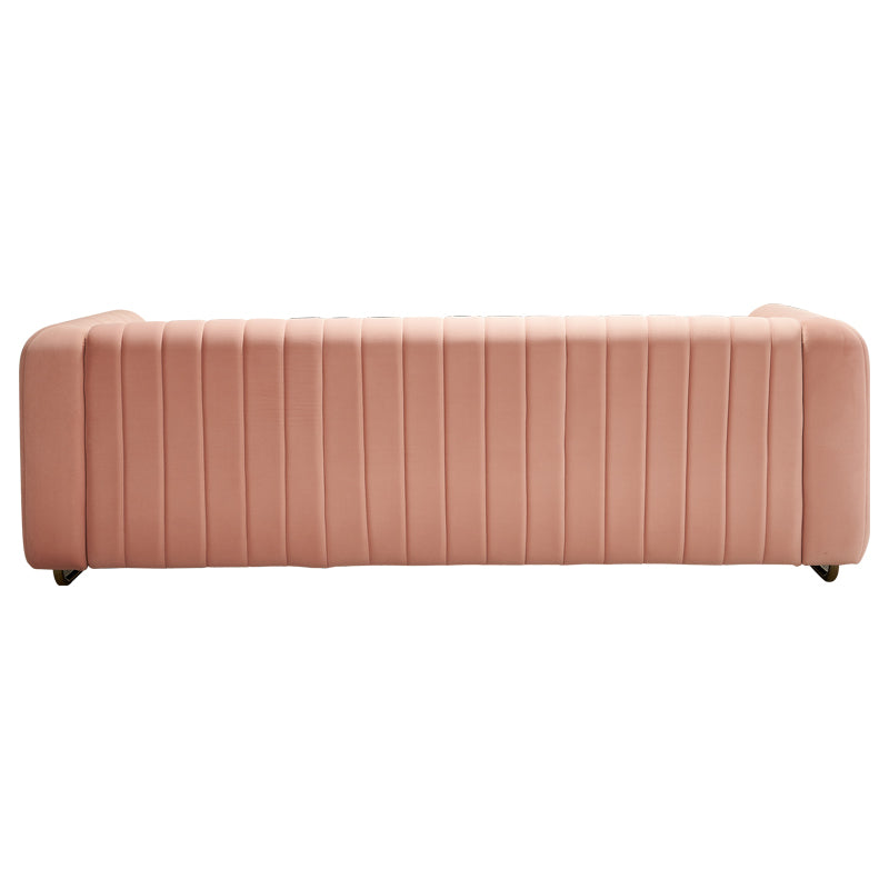 Contemporary Velvet Sofa Couch 84.25''W for Living Room, Pink