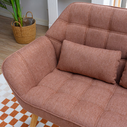 50 "W Love Seat, Comfy Loveseat Sofa with 2 Pillows, Small Couch 2-Seater Sofa for Living Room, Bedroom, Apartment, PINK