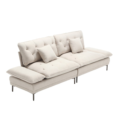 Linen Sofa, Accent sofa loveseat sofa with metal feet