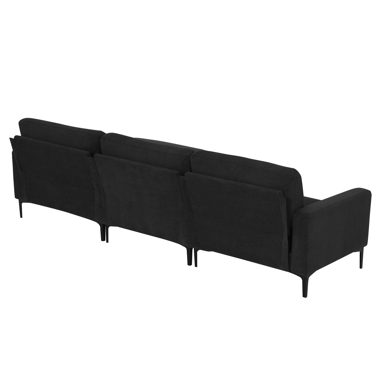 103.5*59" Modern L-shaped Sectional Sofa, 4-seat Velvet Fabric Couch Set with Convertible Ottoman,Freely Combinable Sofa for Living Room, Apartment, Office,Apartment,2 Colors