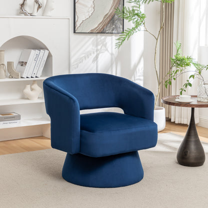 Swivel Barrel Chair, Velvet Accent Armchair 360 Degree Swivel Club Chair for Living Room Bedroom Reception Room