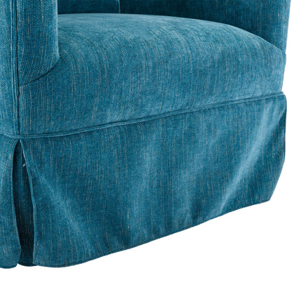 360-degree Swivel Accent Armchair Linen Blend Green