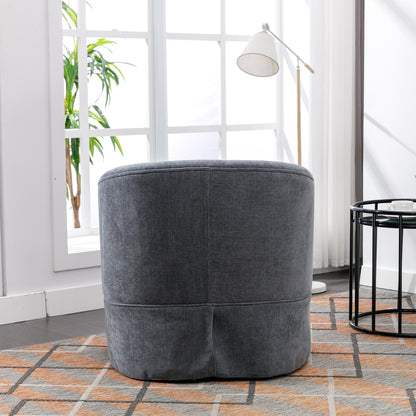 360-degree Swivel Accent Armchair Linen Blend Grey