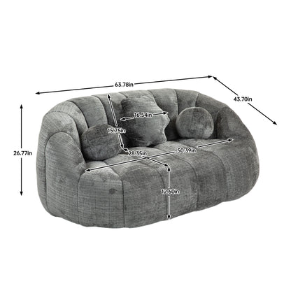 Bean Bag sofa Lazy Sofa Durable Comfort Lounger High Back Bean Bag Chair Couch for Adults and Kids, Indoor & Outdoor, Accent Floor Soft Lounge Chair (Gray chenille)