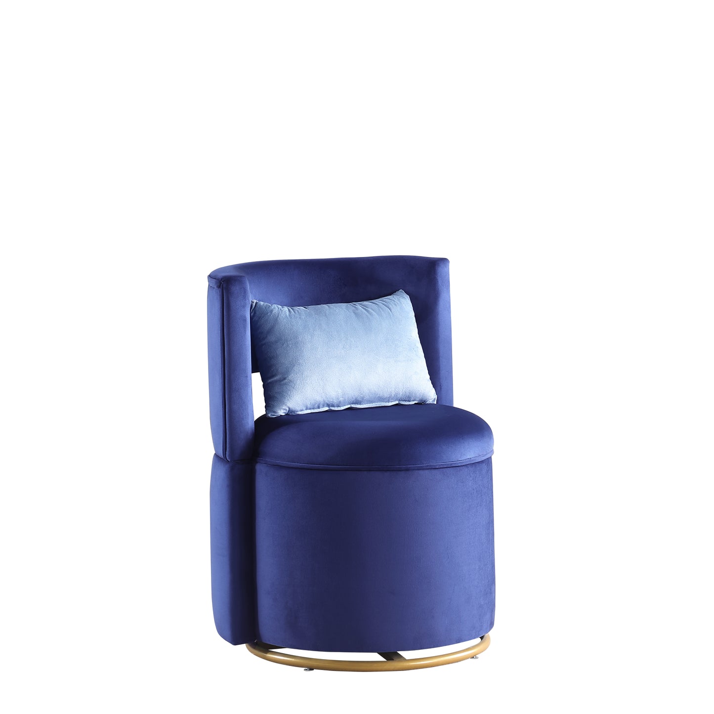 360° Swivel Accent Chair with Storage Function, Velvet Curved Chair with Gold Metal Base for Living Room, Nursery, Bedroom