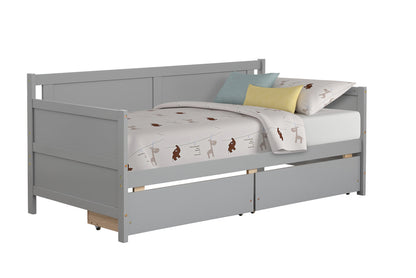 Daybed with two drawers, Twin size Sofa Bed,Storage Drawers for Bedroom,Living Room,Grey(New SKU:W504P149044)