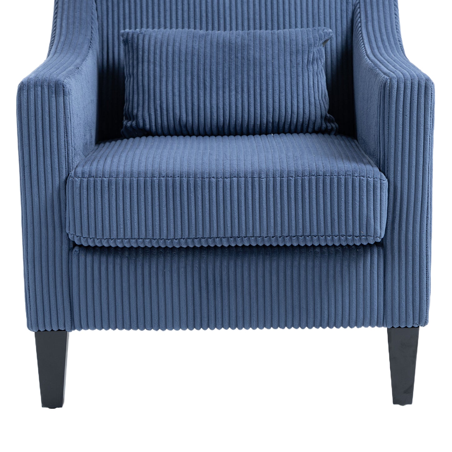 Modern Accent Chair,Upholstered Armchair with Scooped Arms for Bedroom,Apartment,Studio,Office,Waiting Room(Blue Corduroy)