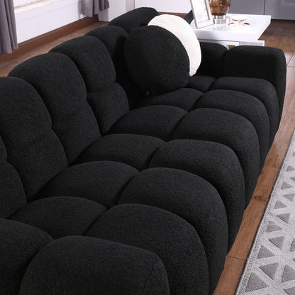 64.96 length,35.83" deepth,human body structure for USA people, marshmallow sofa,boucle sofa,2 seater, BEIGE BOUCLE