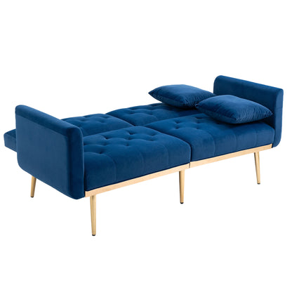 Velvet Sofa, Accent sofa. Loveseat sofa with metal feet