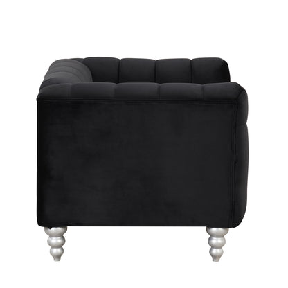 42" Modern Sofa Dutch Fluff Upholstered sofa with solid wood legs, buttoned tufted backrest,