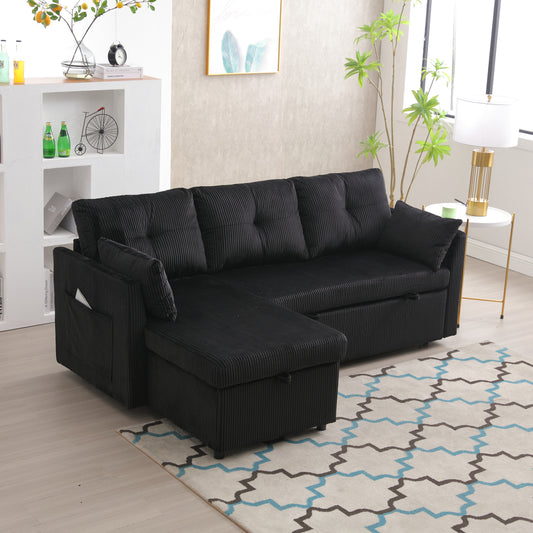 Modular L-shaped sofa, modular long sofa with reversible chaise lounge, Sofa bed, Sleeper sofa, modular sofa combination with storage seats.