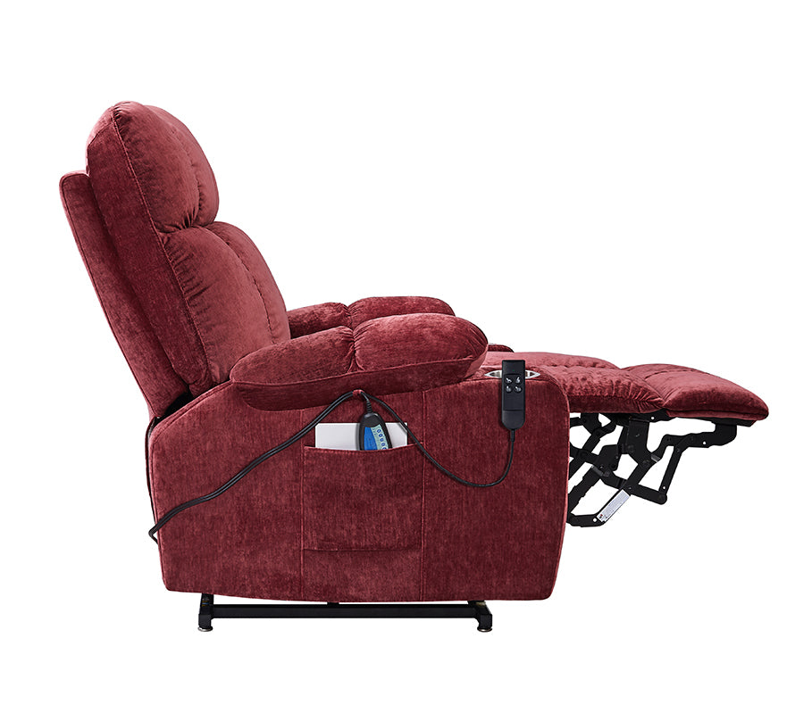 Power Lift Recliner Chair for Elderly Infinite Position Lay Flat 180° Recliner with Heat Massage