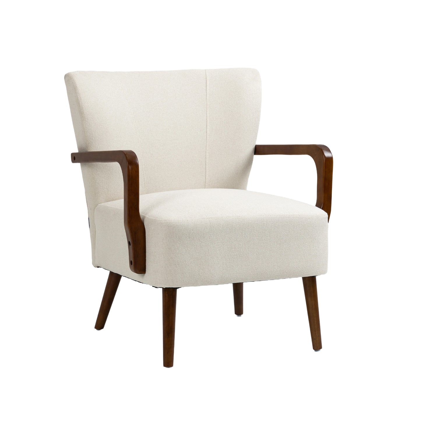 Wood Frame Armchair, Modern Accent Chair Lounge Chair for Living Room