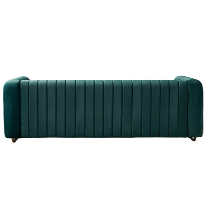 Contemporary Velvet Sofa Couch 84.25''W for Living Room, Green