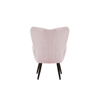 Modern Single Sofa Armchair with High Backrest Comfy Reading Chair for Small Spaces/Living Room/Bedroom/Apartment (COLOR:PINK)