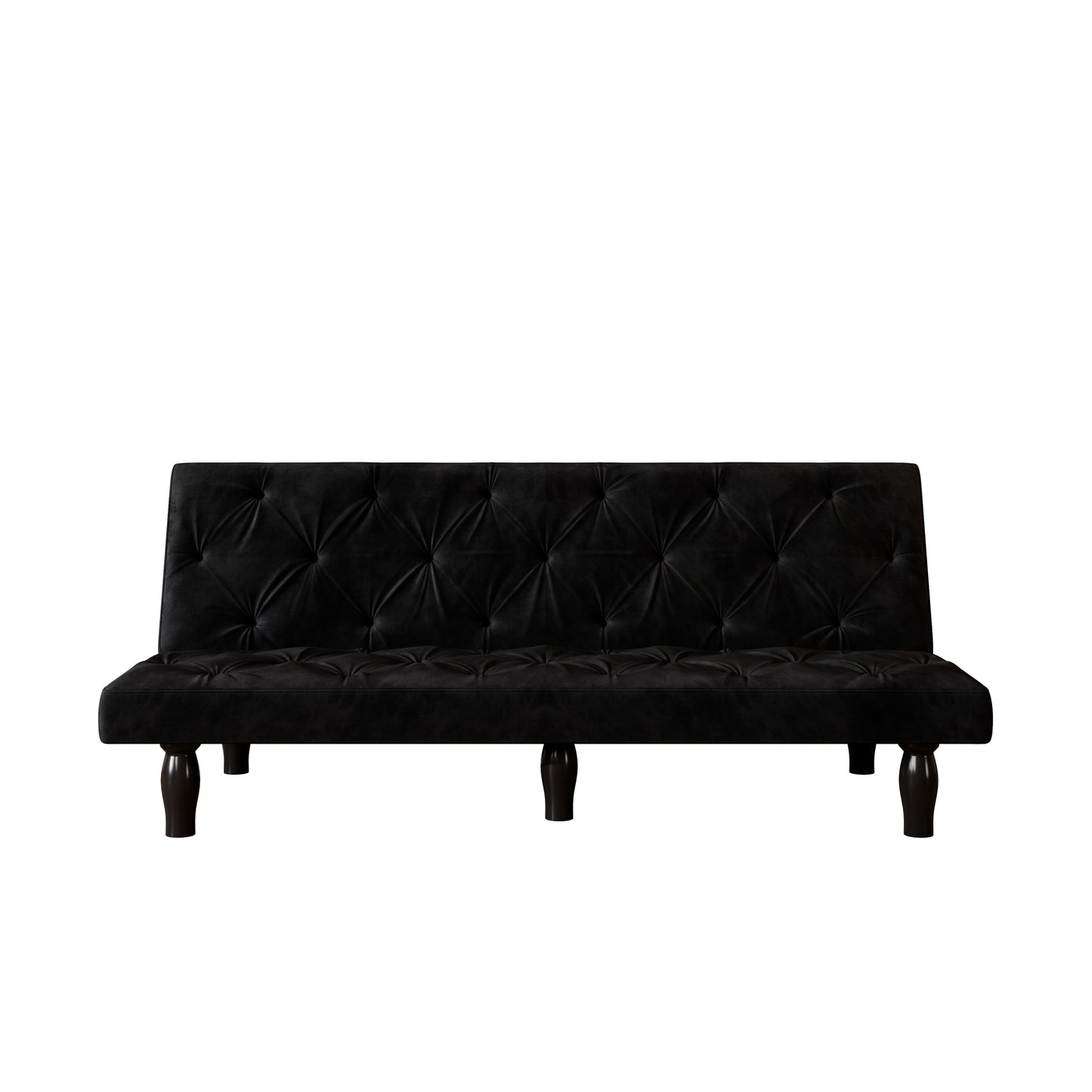 2534B Sofa converts into sofa bed 66" black velvet sofa bed suitable for family living room, apartment, bedroom