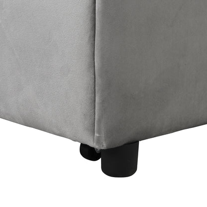 Folding Ottoman Sofa Bed Gray