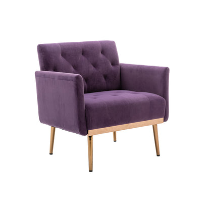 Accent Chair,leisure single sofa with Rose Golden feet