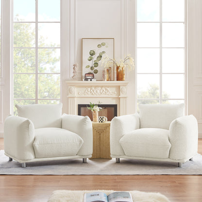 Accent Chair Single Sofa 42"W Accent Chair for Bedroom Living room Apartment, White