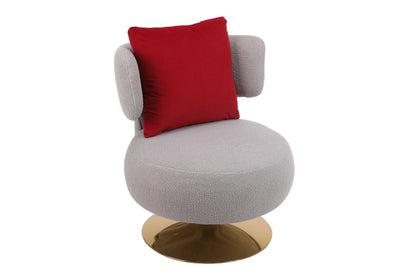 Swivel Accent Chair Armchair, Round Barrel Chair in Fabric for Living Room Bedroom