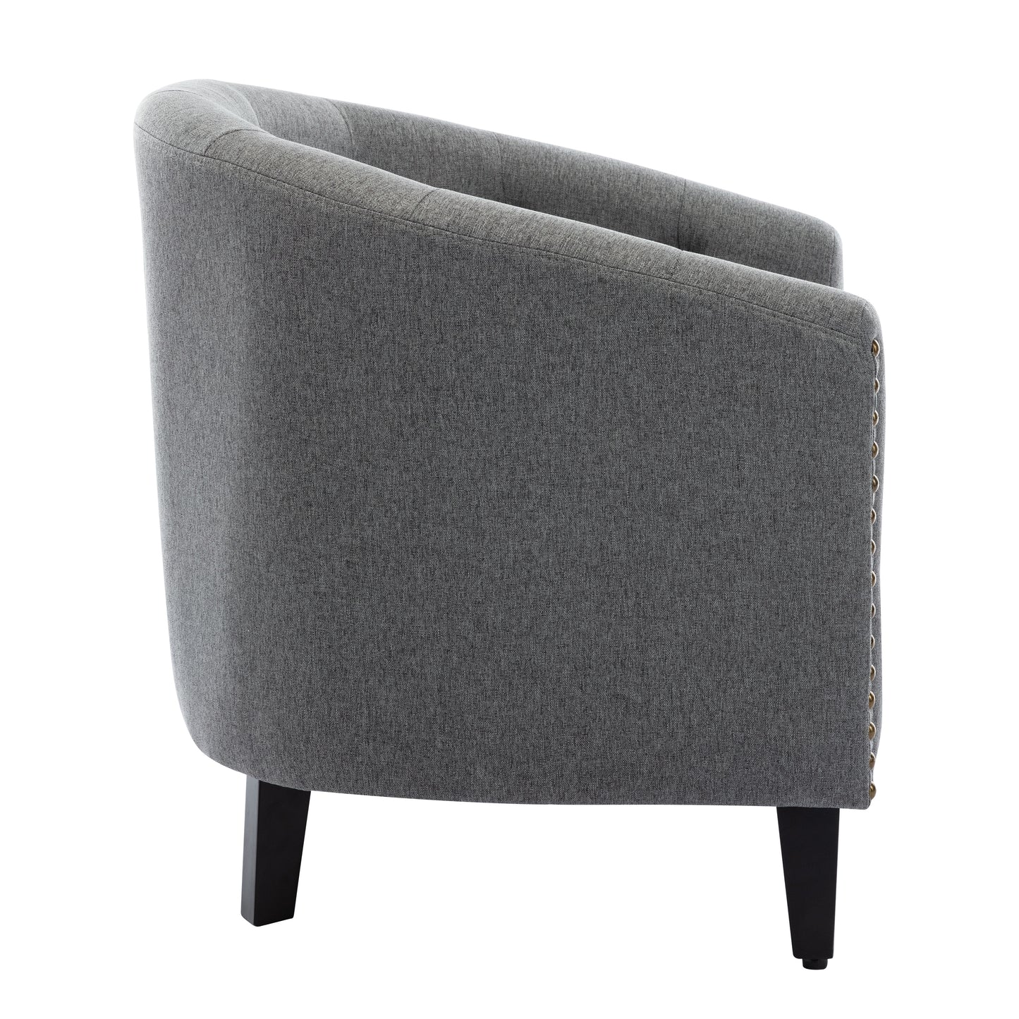 Linen Fabric Tufted Barrel ChairTub Chair for Living Room Bedroom Club Chairs