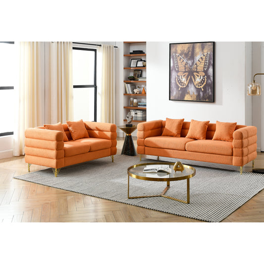 3-seater + 2-seater Combination sofa.ORANGE teddy