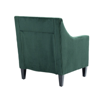 Modern Accent Chair,Upholstered Armchair with Scooped Arms for Bedroom,Apartment,Studio,Office,Waiting Room(Emerald Corduroy)