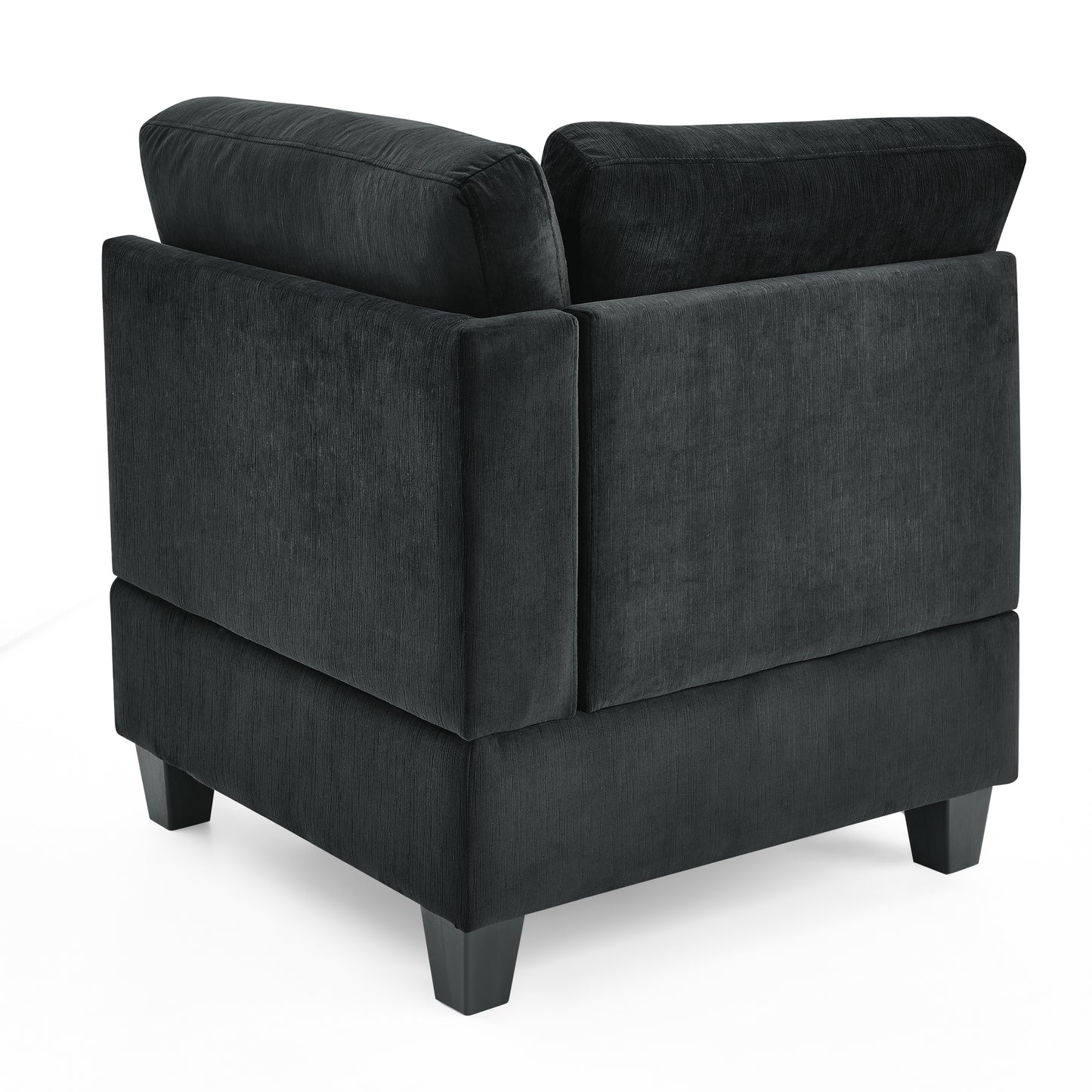 U shape Modular Sectional Sofa,DIY Combination,includes Four Single Chair and Two Corner,Black Velvet.