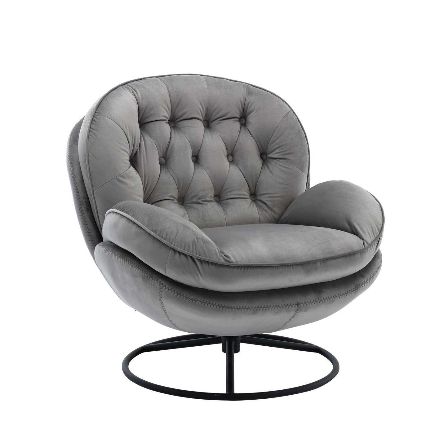 Accent chair TV Chair Living room Chair Grey with ottoman