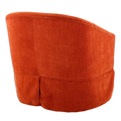 360-degree Swivel Accent Armchair Linen Blend Orange