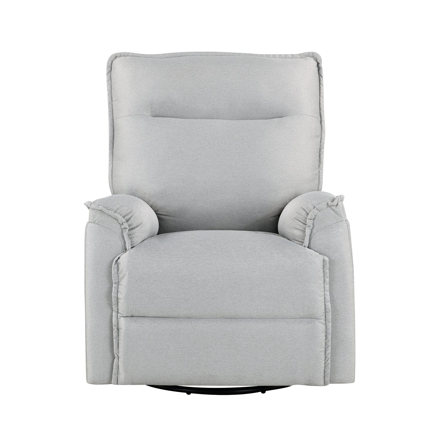 360 Degree Swivel Upholstered Manual Recliner Chair Theater Recliner Sofa Nursery Glider Rocker for Living Room, Grey