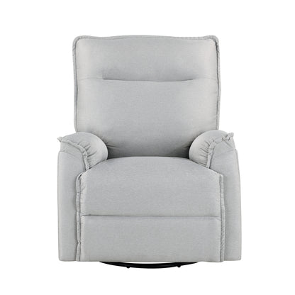 360 Degree Swivel Upholstered Manual Recliner Chair Theater Recliner Sofa Nursery Glider Rocker for Living Room, Grey