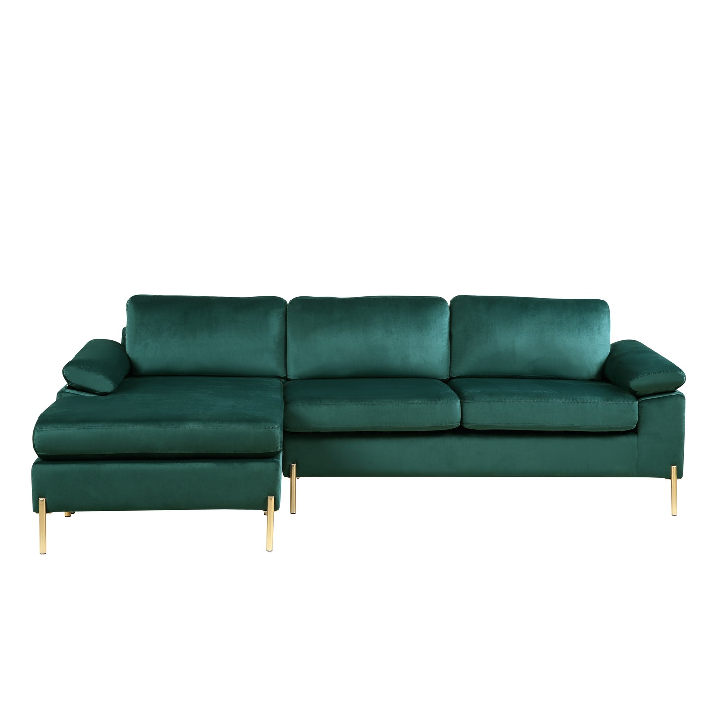 Velvet Sectional Sofa with Chaise