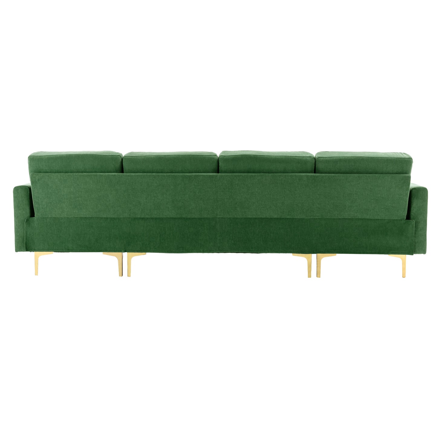 110" L-Shape Convertible Sectional Sofa Couch with Movable Ottoman for Living Room, Apartment, Office, Green