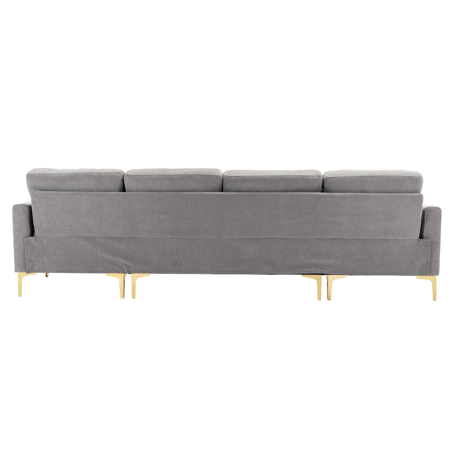 110" L-Shape Convertible Sectional Sofa Couch with Movable Ottoman for Living Room, Apartment, Office, Light Grey