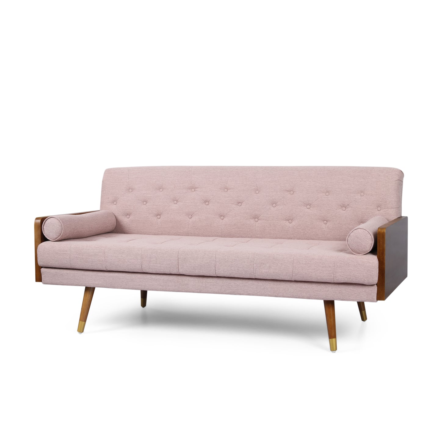 Mid-Century Modern Tufted Fabric Sofa