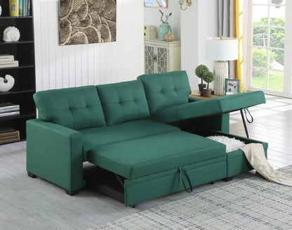 Upholstered Pull out Sectional Sofa with Chaise