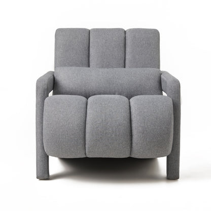 Modern Upholstered accent chair, Comfortable Linen Fabric with a pillow for Living room,bedroom.Linen, Dark Grey