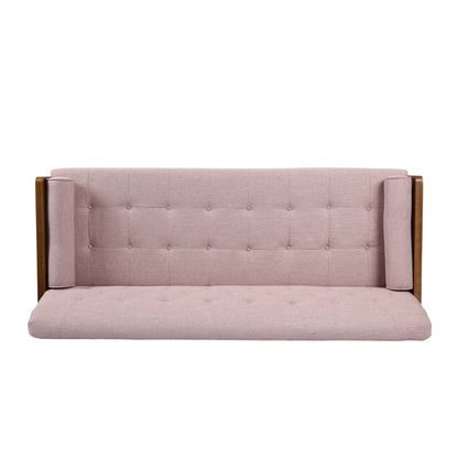 Mid-Century Modern Tufted Fabric Sofa