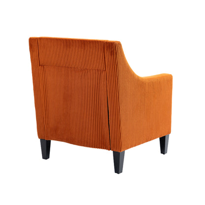 Modern Accent Chair,Upholstered Armchair with Scooped Arms for Bedroom,Apartment,Studio,Office,Waiting Room(Orange Corduroy)