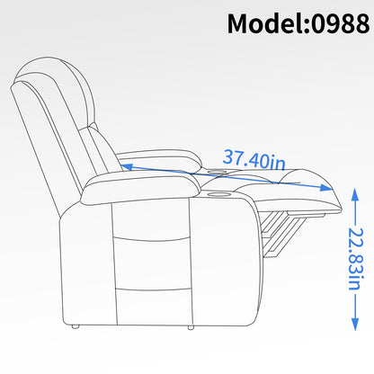 Up to 350 LBS Power Lift Recliner Chair for Elderly, Heavy Duty Motion Mechanism with 8-Point Vibration Massage and Lumbar Heating, USB Charging Port, Cup Holders, Brown