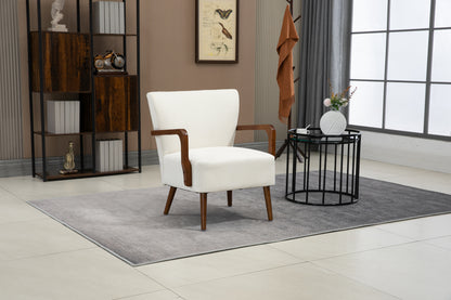 Wood Frame Armchair, Modern Accent Chair Lounge Chair for Living Room